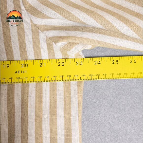 Kentucky Derby Blazer Linen Blend Wide Lapel Preppy Stripes Tan White Size 18 - Picture 4 of 16